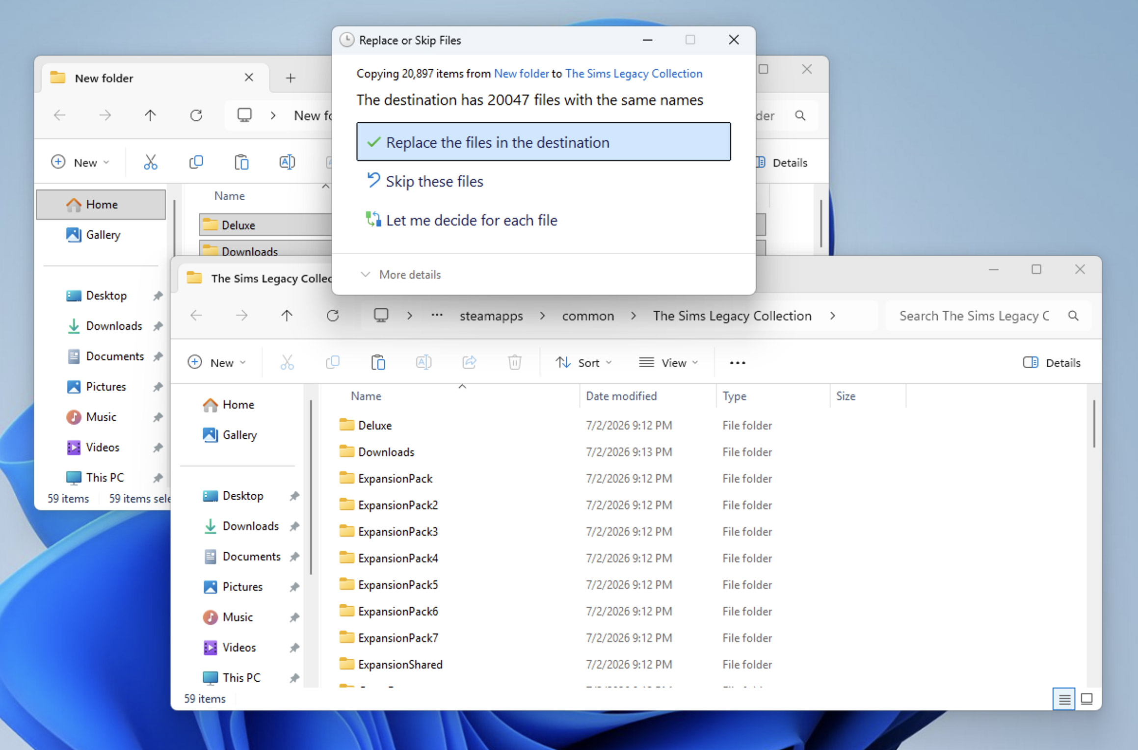 Replace all files